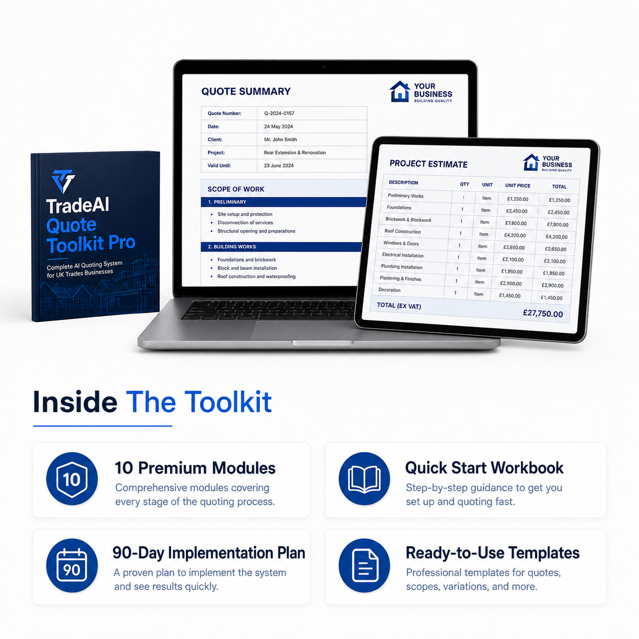 Inside the TradeAI Quote Toolkit Pro product