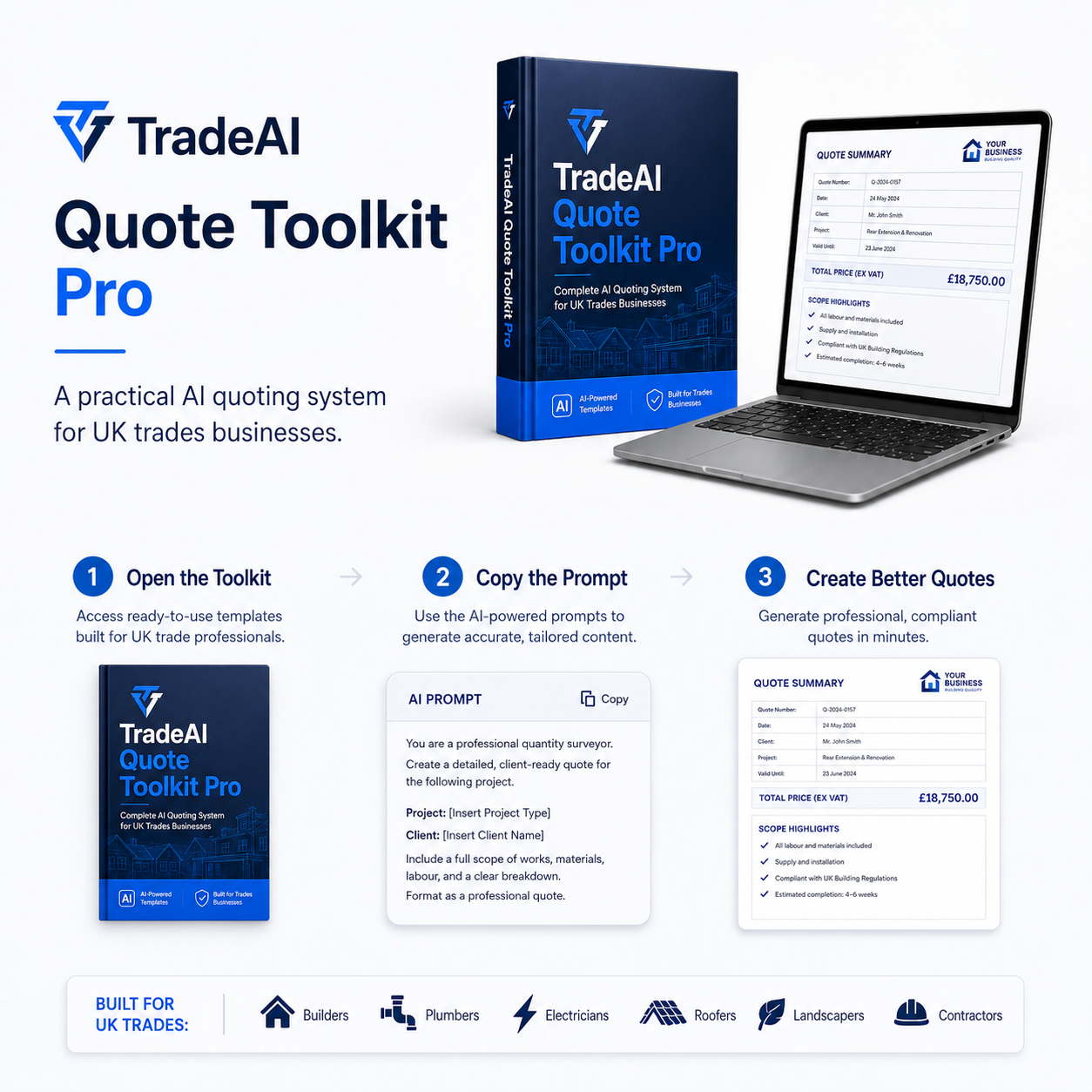 Three step AI quoting system